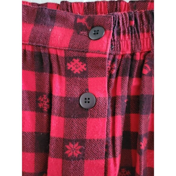 Woolrich Red Black Check Plaid Cotton flannel Skirt Y2k size Large cabincore - Picture 5 of 6